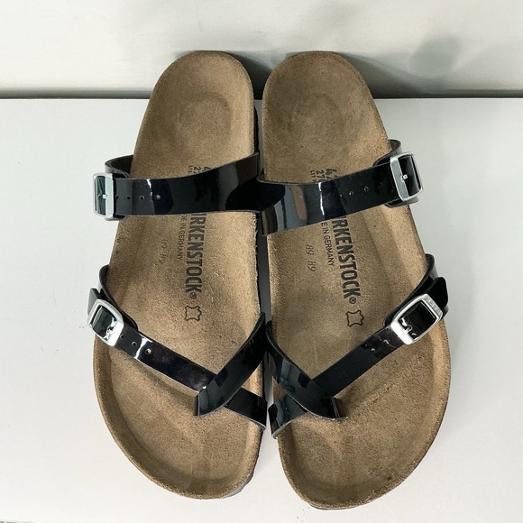 Birkenstock Mayari Black Patent Sz 42 Narrow Fit Leather New With Box - Picture 3 of 8